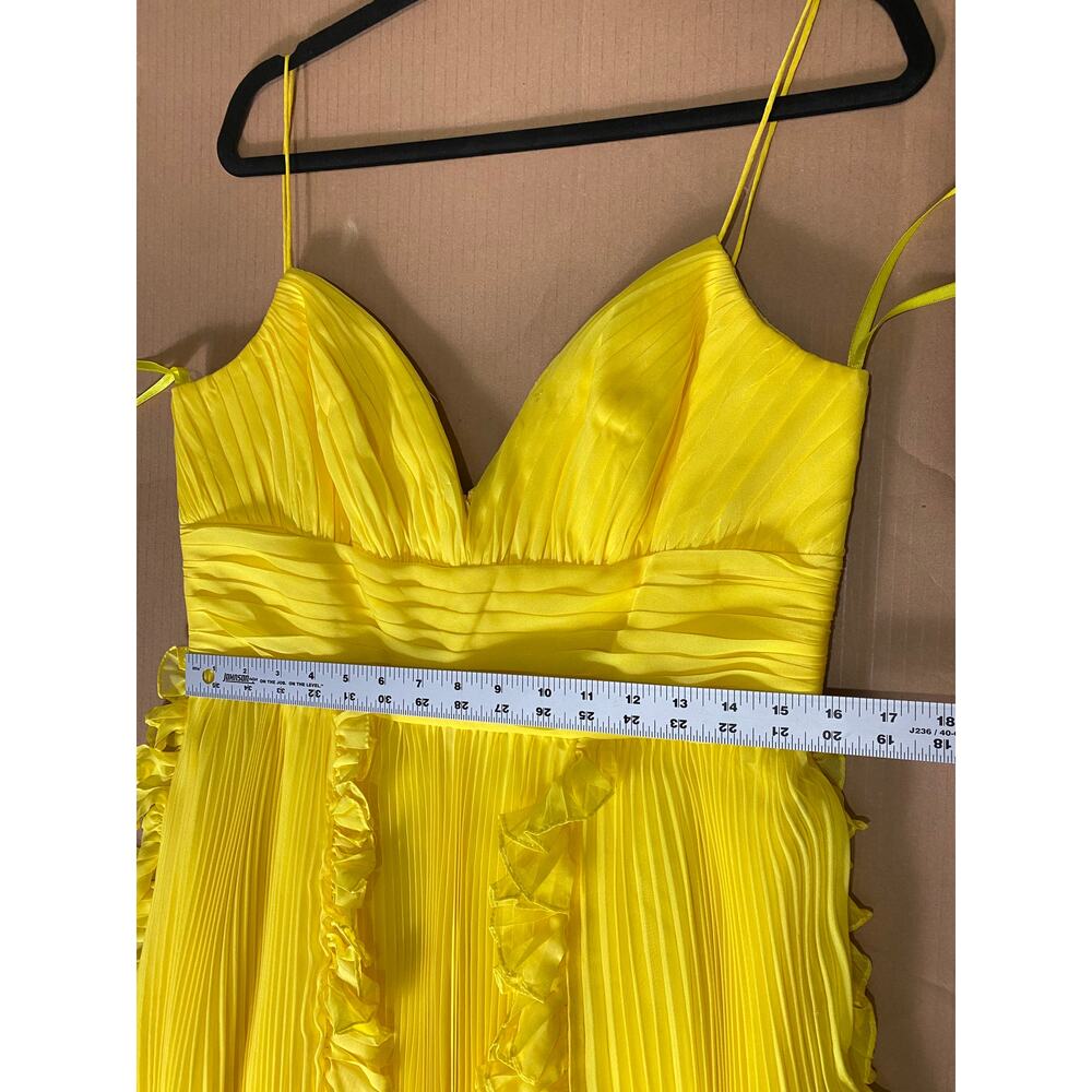 MAC DUGGAL DRESS GOWN YELLOW BRIDESMAID FORMAL EVENING WEDDING GUEST COQUETTE - Picture 12 of 16